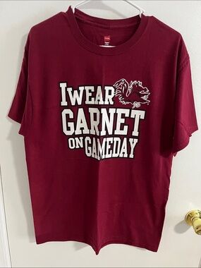 Hanes Garnet Graphic Carolina Gamecocks ‘I Wear Garnet on Gameday' Tee